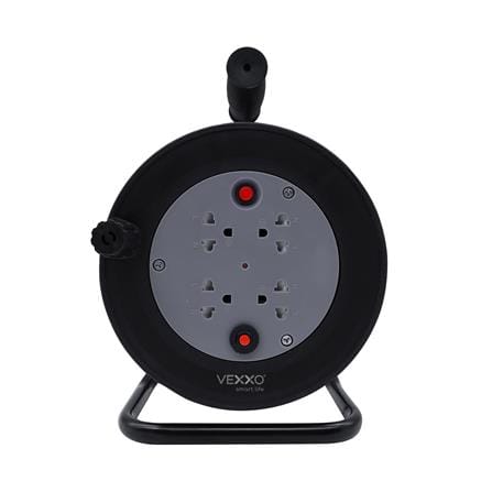 ล้อเก็บสายไฟ 4 ช่อง  VEXXO 3500 วัตต์ 16A L010 10 เมตร สีดำ_0