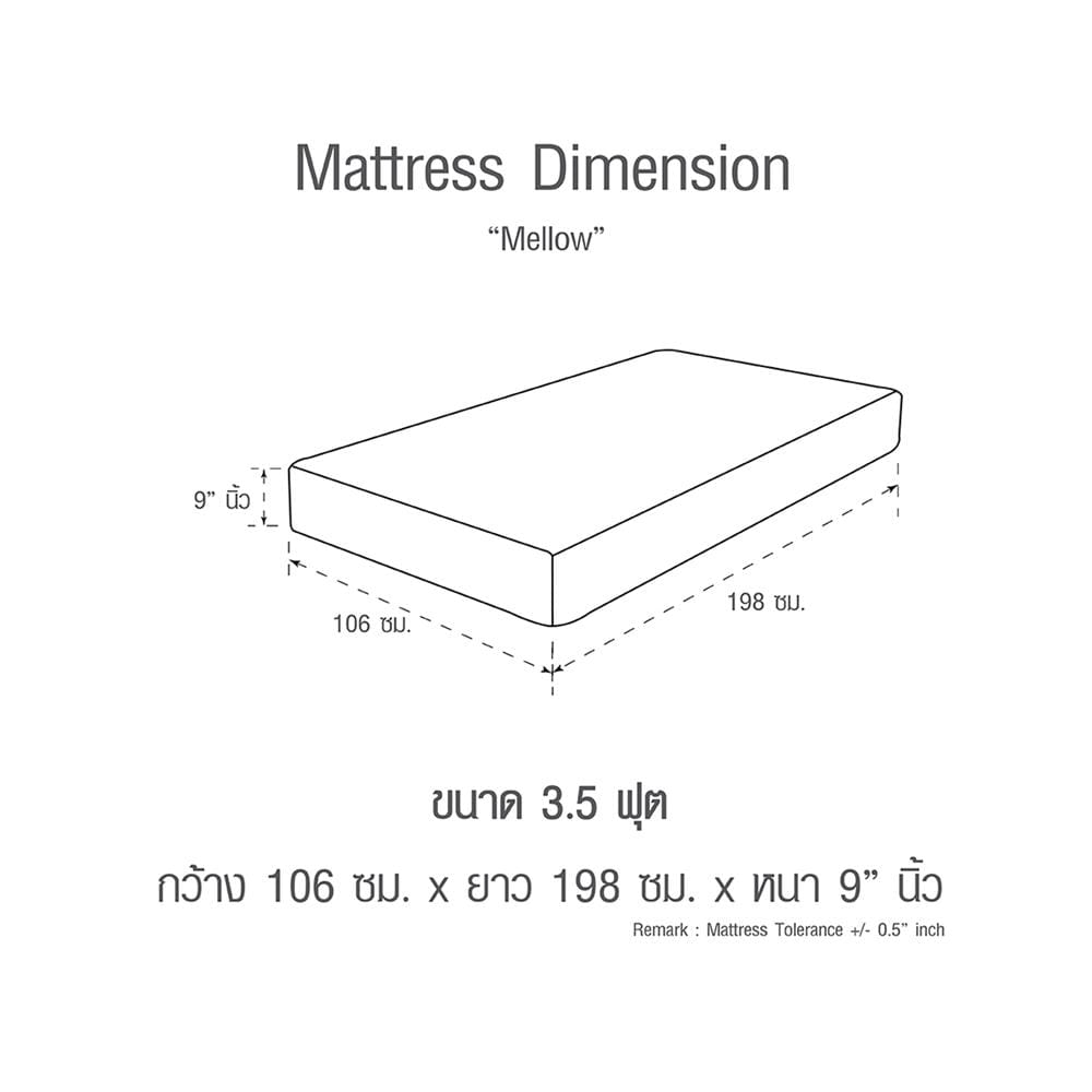 ที่นอนฟองน้ำอัด 3.5 ฟุต HOME LIVING STYLE รุ่น MELLOW