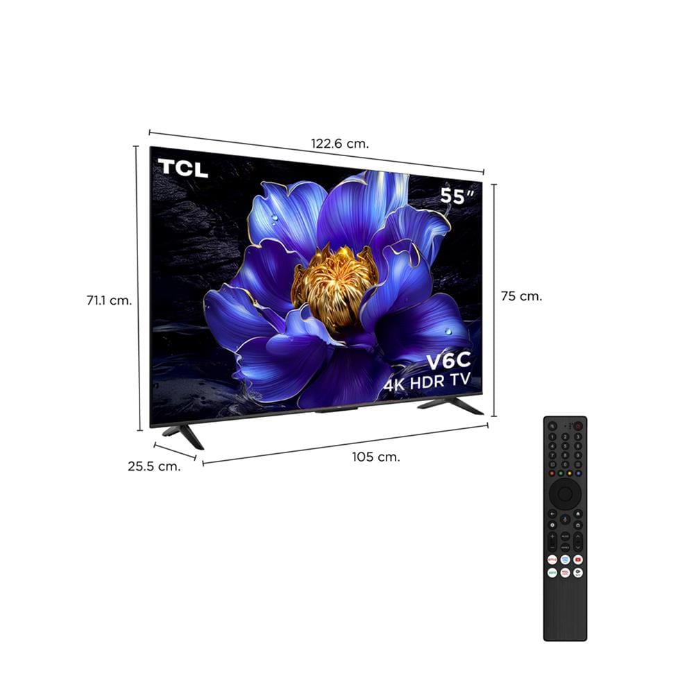 ทีวีแอลอีดี 55 นิ้ว TCL (4K, LED, GOOGLE TV) 55V6C