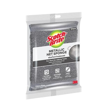 ฟองน้ำตาข่ายสเตนเลส SCOTCH-BRITE 13.5x9.5x1.6 ซม._1