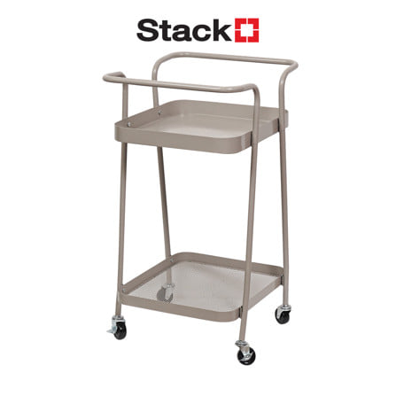 ชั้นวางของ 2 ชั้น มีล้อ STACKO LAMI 40x45x75 ซม. สีวอร์มเกรย์_1