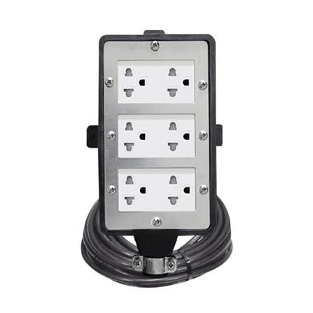 บล็อกยาง 6 ช่อง พร้อมสายไฟ VCT 3x1.5 16 แอมป์ ELECTON ERB16-CB631520 20 เมตร สีดำ_0