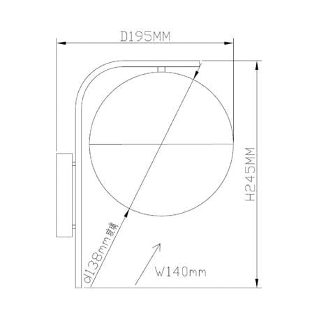 ไฟกิ่งภายใน CARINI MD 5011-1W สีขาว/ทอง 1 หัว_4