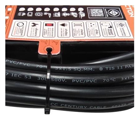 บล็อกยาง 6 ช่อง พร้อมสายไฟ VCT 3x1.5 16 แอมป์ ELECTON ERB16-CB631510 10 เมตร สีดำ_2