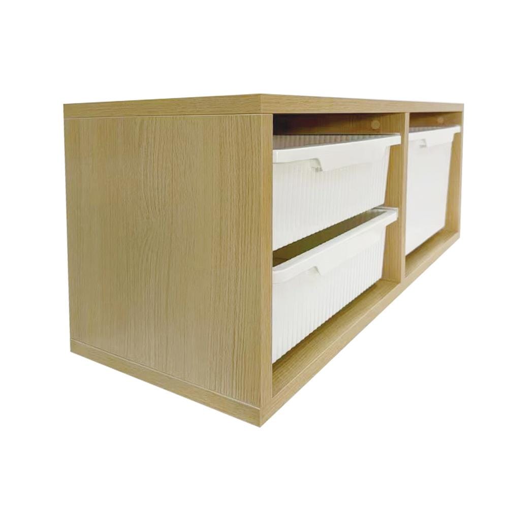 ชั้นติดผนัง 3 ลิ้นชัก STACKO MORU 80.7x29.3x31ซม. สีไลท์โอ๊ค