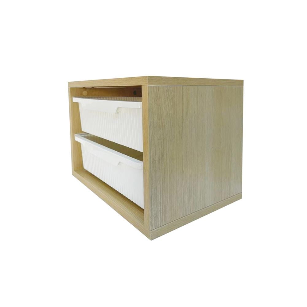 ชั้นติดผนัง 2 ลิ้นชัก STACKO MORU 40.8x29.3x31ซม. สีไลท์โอ๊ค