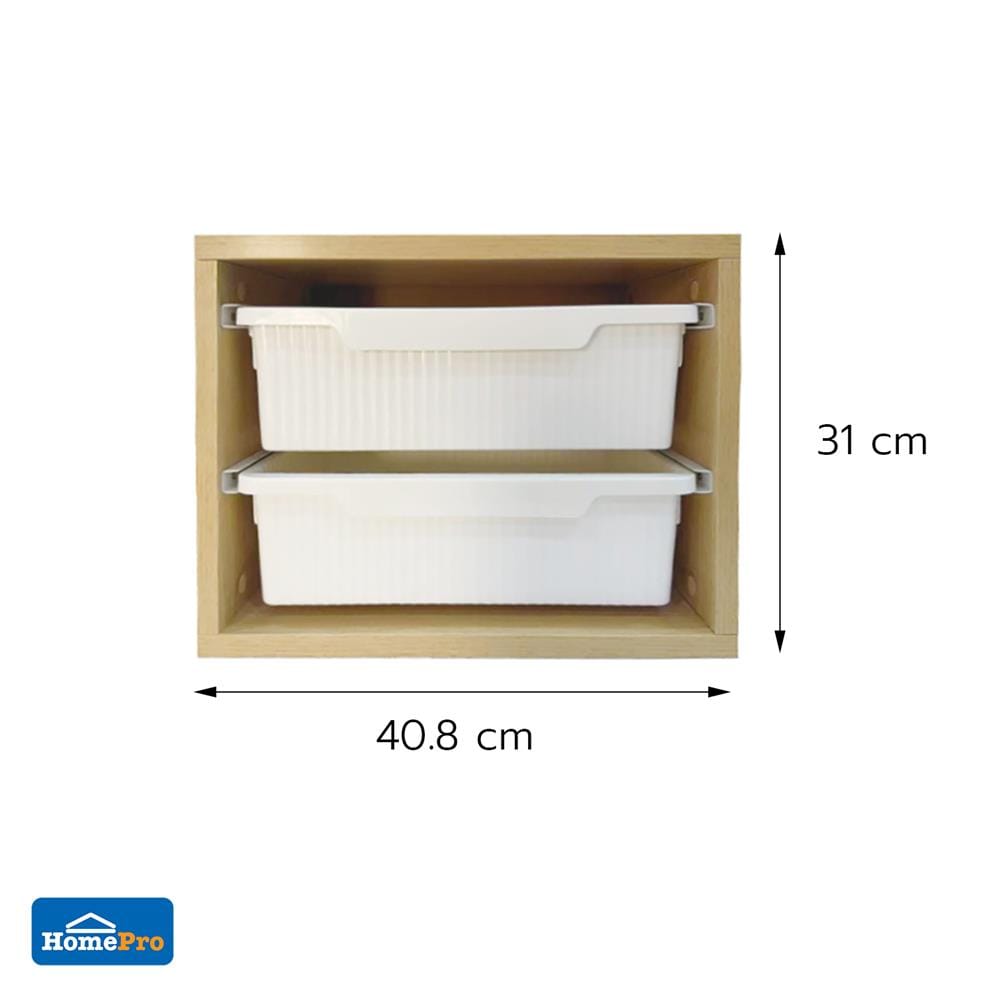 ชั้นติดผนัง 2 ลิ้นชัก STACKO MORU 40.8x29.3x31ซม. สีไลท์โอ๊ค