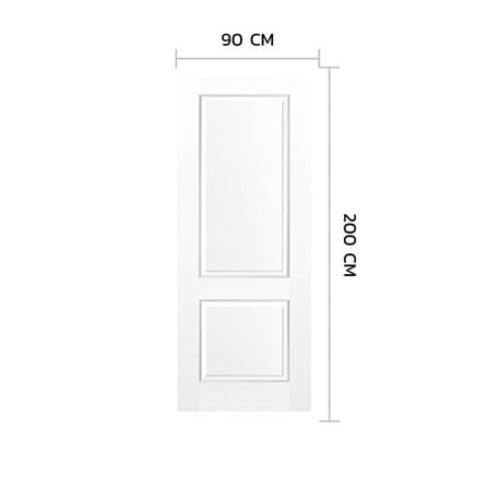 ประตูภายใน HDF ไม่เจาะลูกบิด METRO 201 พุทธชาติ 90x200 ซม. สีรองพื้น_3