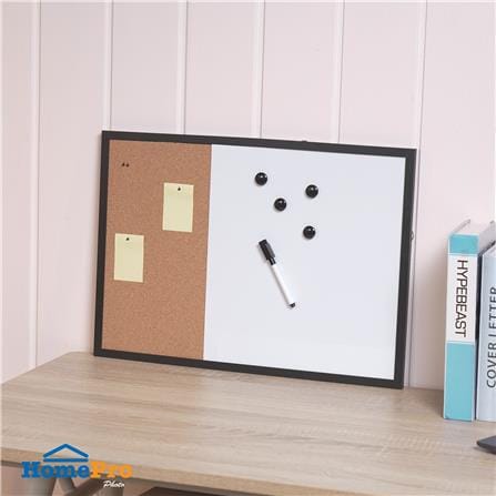 กระดานไวท์บอร์ดผสมบอร์ดไม้ก๊อก SNAZZ 35x50 ซม. สีดำ_6