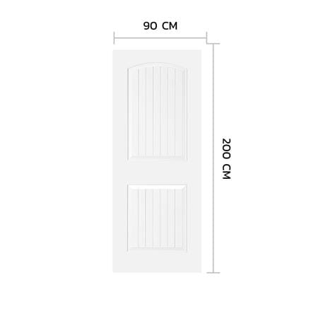 ประตูภายใน HDF ไม่เจาะลูกบิด METRO 204 สุพรรณิการ์ 90x200 ซม. สีรองพื้น_3