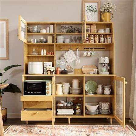 ตู้สูงบานผสม SB FURNITURE MIZU 19215432 160 ซม. สี CANYON OAK_2