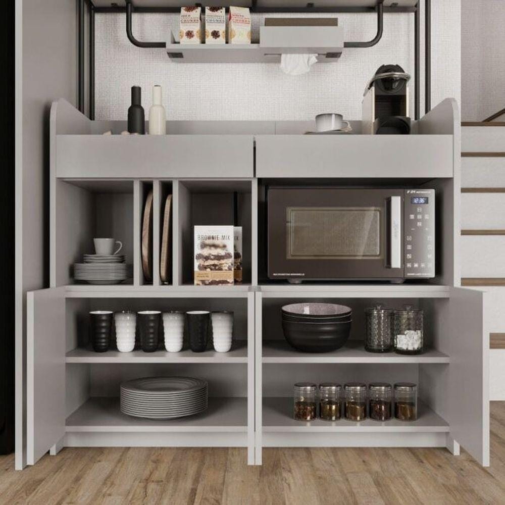 ตู้สูงบานผสม SB FURNITURE TYPICA 19232926 120 ซม. สี SOFT GREY