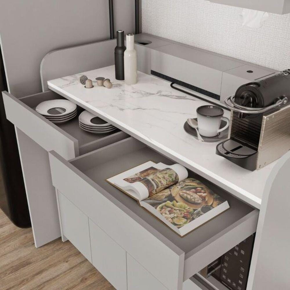 ตู้สูงบานผสม SB FURNITURE TYPICA 19232926 120 ซม. สี SOFT GREY
