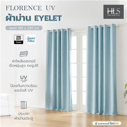 ผ้าม่าน EYELET HOME LIVING STYLE FLORENCE UV 145X220 ซม. สีเขียว_4
