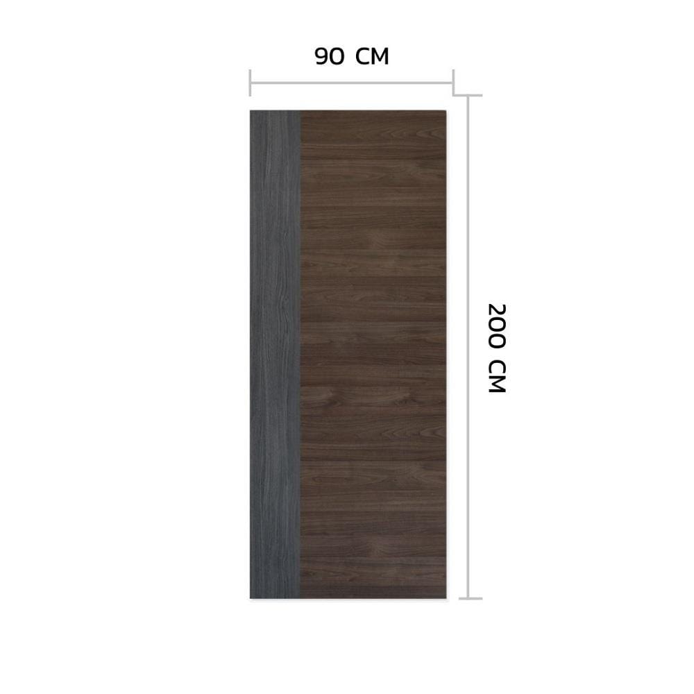 ประตูภายในเมลามีน ไม่เจาะลูกบิด METRO MD529 REAL+MD435 MARYLAND 90x200 ซม. สีเทา-โอ๊ค