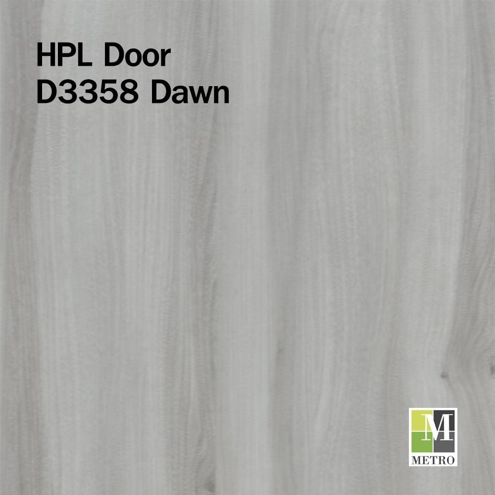 ประตูภายใน HPL ไม่เจาะลูกบิด METRO 3358 DAWN 90x200 ซม. สีเทา