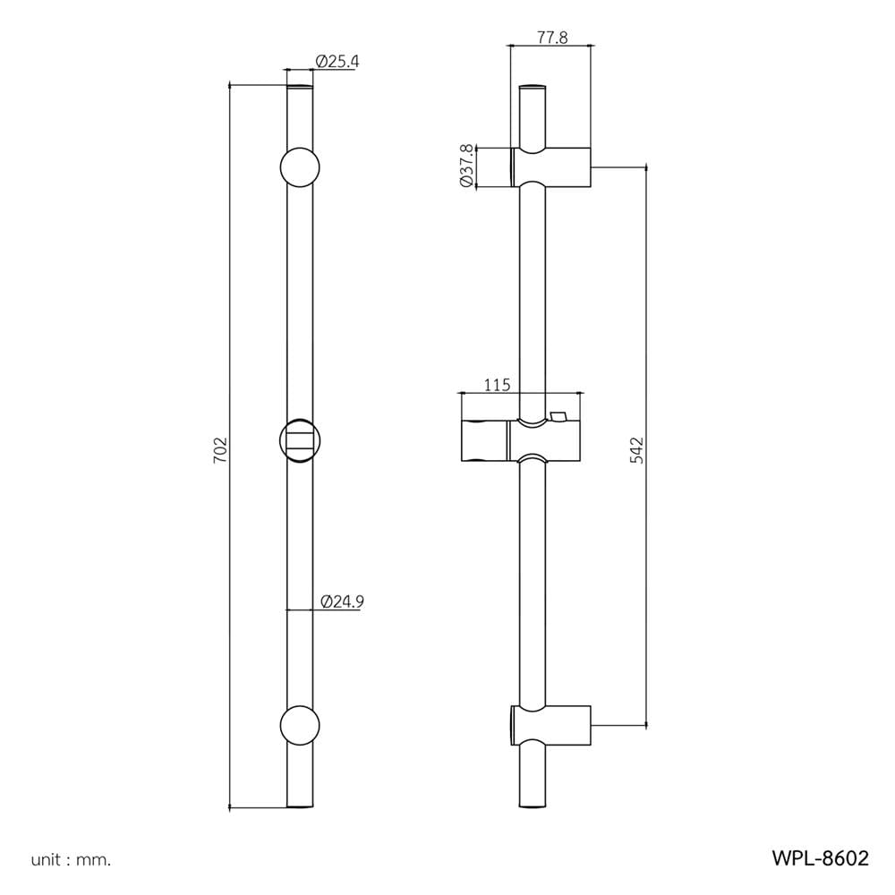 ฝักบัวราวเลื่อน WS WPL-8602