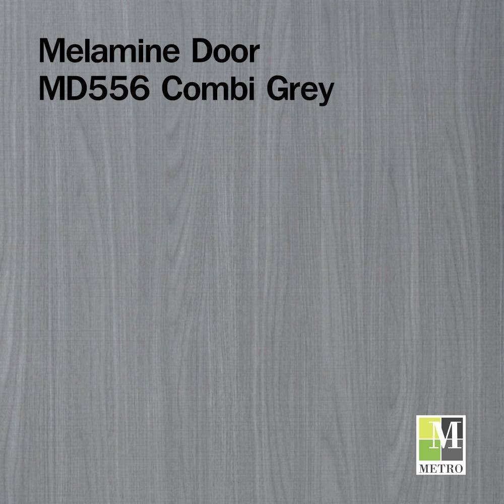 ประตูภายในเมลามีน ไม่เจาะลูกบิด METRO MD556 70x200 ซม. เซาะร่อง สี COMBI GREY