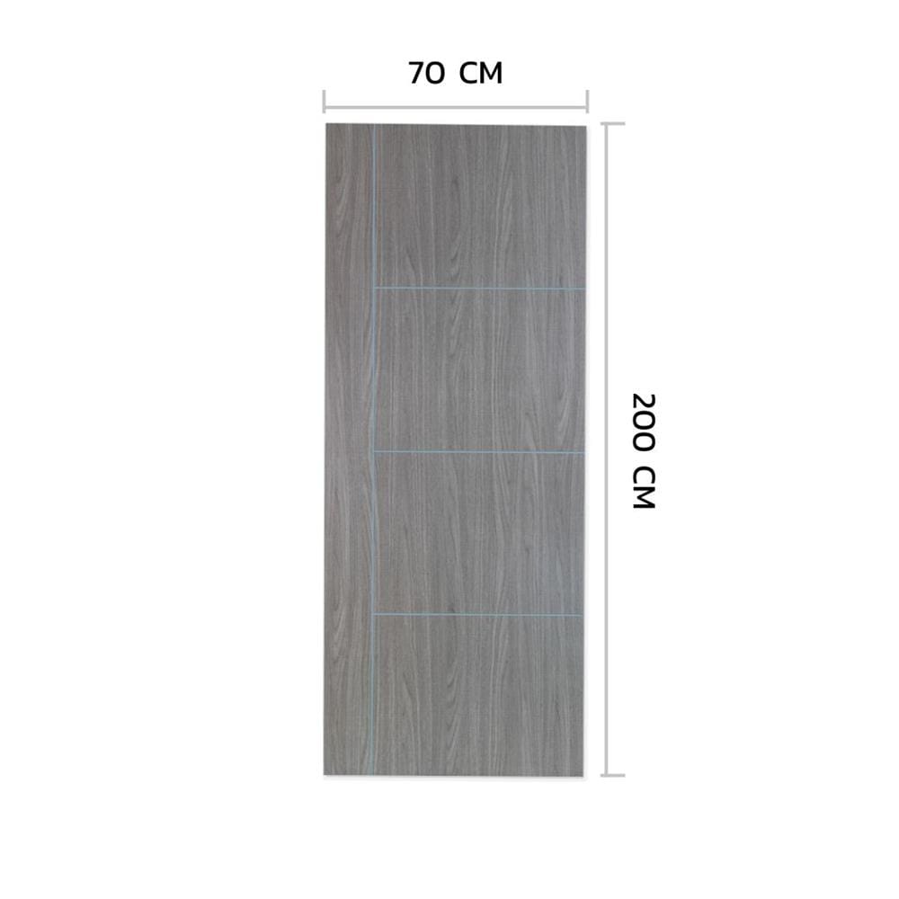 ประตูภายในเมลามีน ไม่เจาะลูกบิด METRO MD556 70x200 ซม. เซาะร่อง สี COMBI GREY