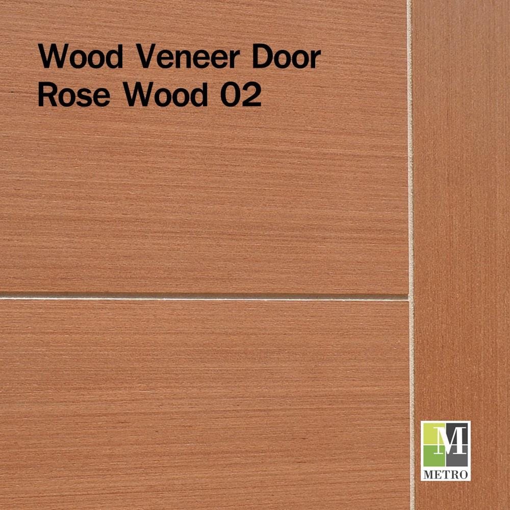 ประตูภายใน HDF ไม่เจาะลูกบิด METRO ROSE WOOD 02 VENEER 90x200 ซม. สีไม้สัก