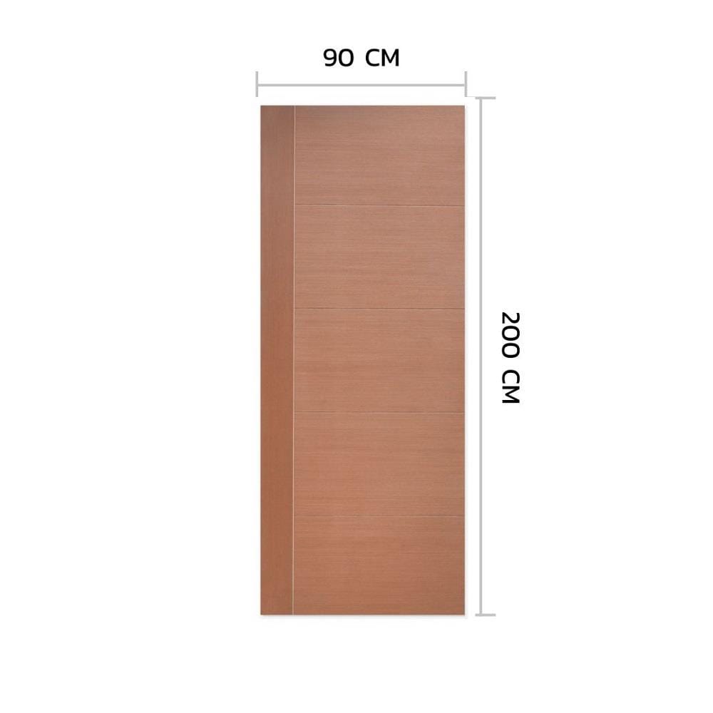ประตูภายใน HDF ไม่เจาะลูกบิด METRO ROSE WOOD 02 VENEER 90x200 ซม. สีไม้สัก
