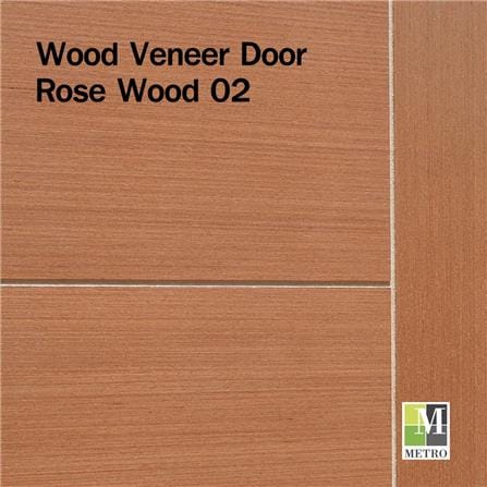 ประตูภายใน HDF ไม่เจาะลูกบิด METRO ROSE WOOD 02 VENEER 90x200 ซม. สีไม้สัก_1