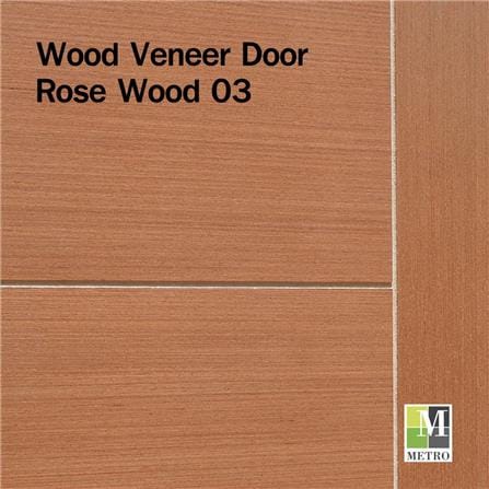 ประตูภายใน HDF ไม่เจาะลูกบิด METRO ROSE WOOD 03 VENEER 70x200 ซม. สีน้ำตาล_1
