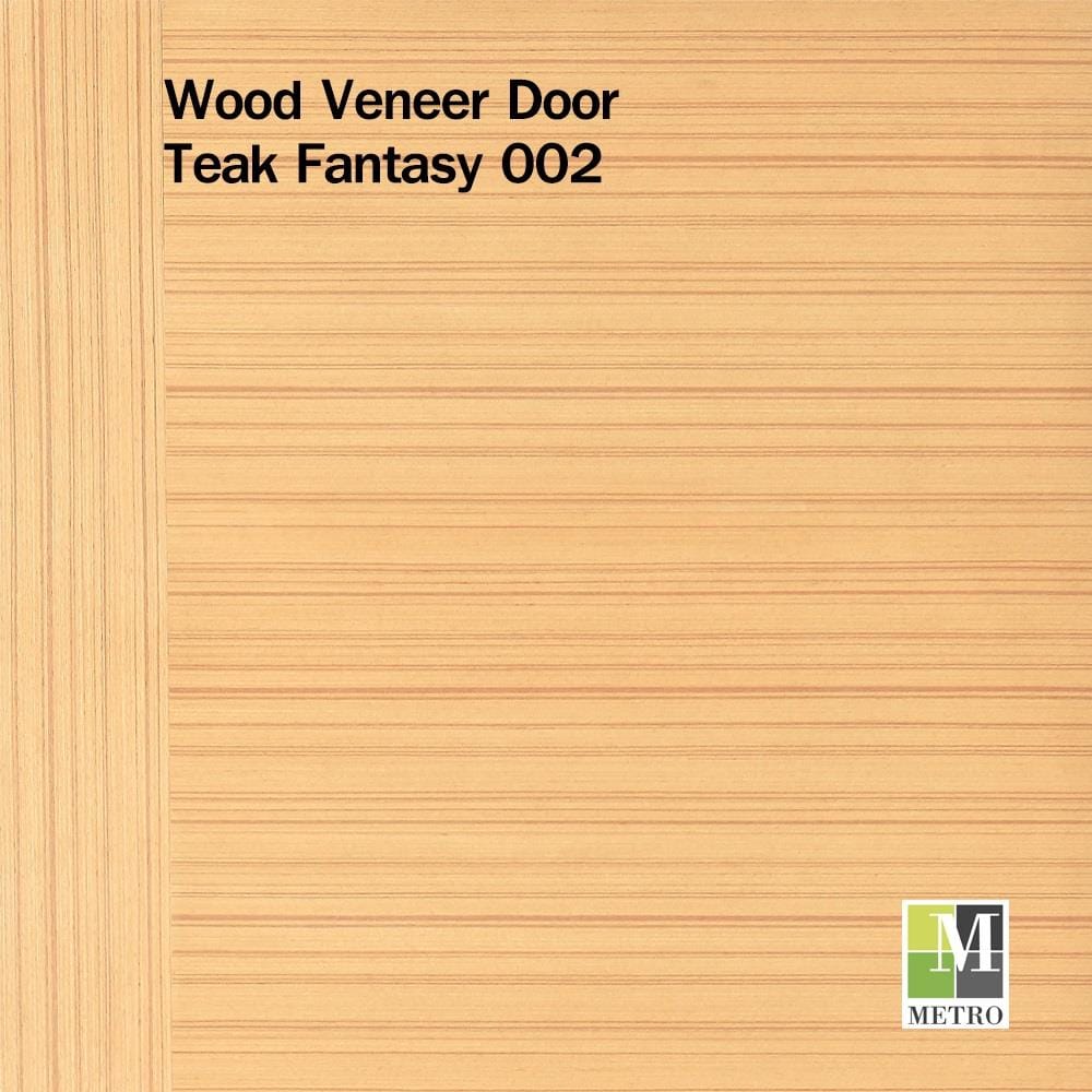 ประตูภายใน HDF ไม่เจาะลูกบิด METRO TEAK FANTASY 002 VENEER 70x200 ซม. สีน้ำตาล
