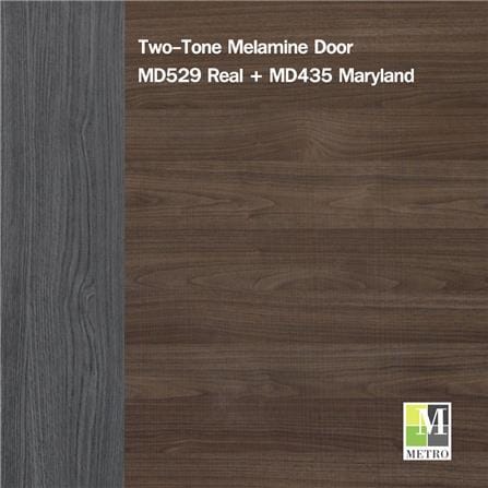 ประตูภายในเมลามีน ไม่เจาะลูกบิด METRO MD529 REAL+MD435 MARYLAND 70x200 ซม. สีเทา-โอ๊ค_1
