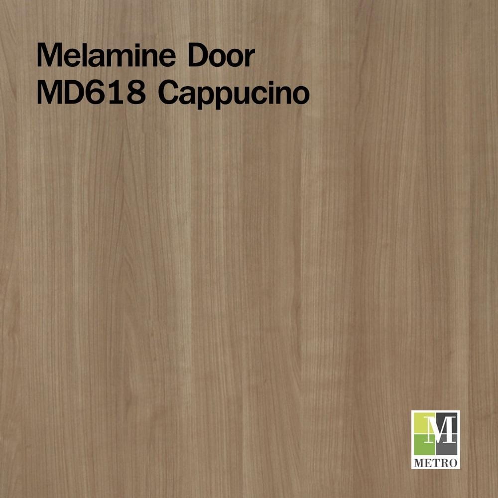 ประตูภายในเมลามีน ไม่เจาะลูกบิด METRO MD618 CAPPUCCINO 70x200 ซม. สีน้ำตาล