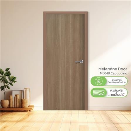 ประตูภายในเมลามีน ไม่เจาะลูกบิด METRO MD618 CAPPUCCINO 70x200 ซม. สีน้ำตาล_2