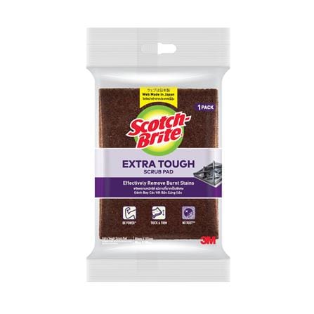 แผ่นใยขัดขจัดคราบไหม้ SCOTCH-BRITE ขัดงานหนักพิเศษ 10.5x8 ซม. (แพ็ก 1 ชิ้น)_0
