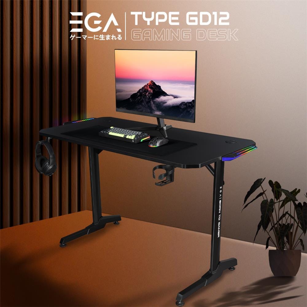 โต๊ะเกมมิ่ง EGA GD12 120 ซม. สีดำ