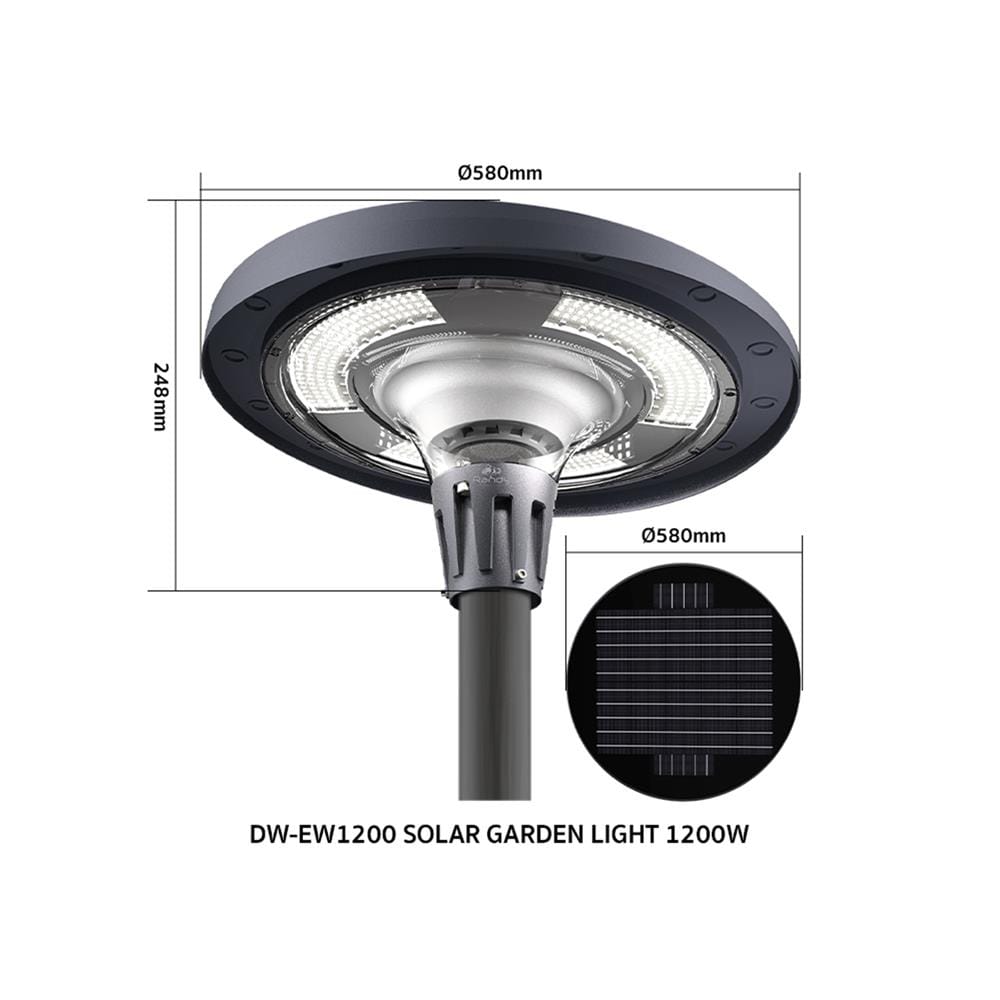 ไฟสนาม SOLAR RANDY DW-EW 1,200 วัตต์ RGB สีดำ