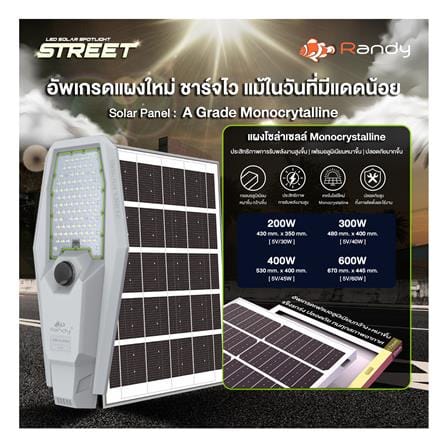 ไฟถนน SOLAR RANDY DW-XJ-904 400 วัตต์ DAYLIGHT สีเทา_11