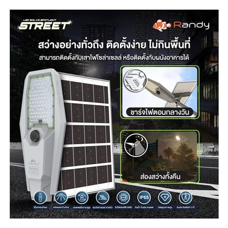 ไฟถนน SOLAR RANDY DW-XJ-904 400 วัตต์ DAYLIGHT สีเทา_13