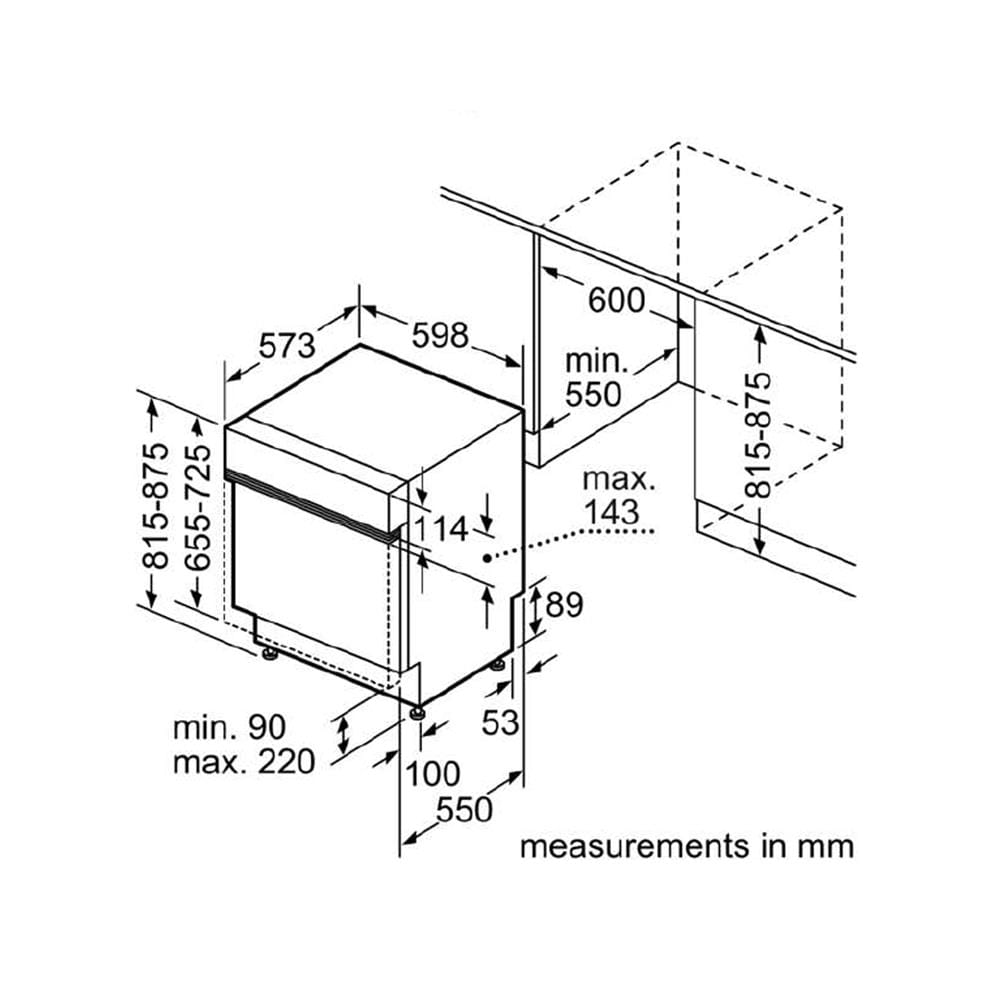 เครื่องล้างจานฝัง BOSCH SMI4EVS08E