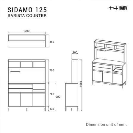 ตู้โชว์ HARV SIDAMO 120 ซม. สีดำ_9
