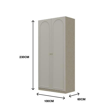 ตู้เสื้อผ้า 2 บานเปิด SB BUILT IN WARDROBE PLUS 59062812 100 ซม. สีครีม_5