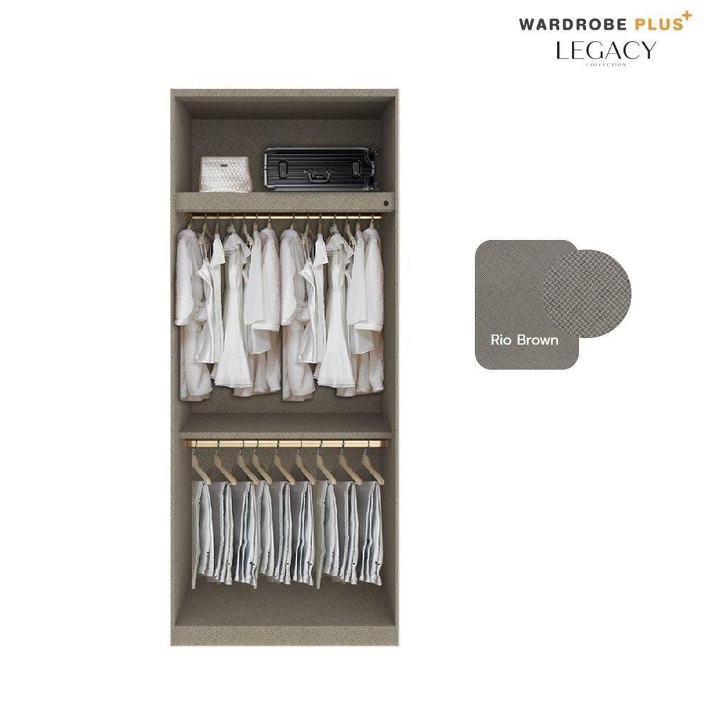ตู้เสื้อผ้า 2 บานเปิด SB BUILT IN WARDROBE PLUS 59063232 100 ซม. สีเทา