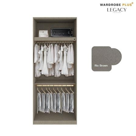 ตู้เสื้อผ้า 2 บานเปิด SB BUILT IN WARDROBE PLUS 59063232 100 ซม. สีเทา_4