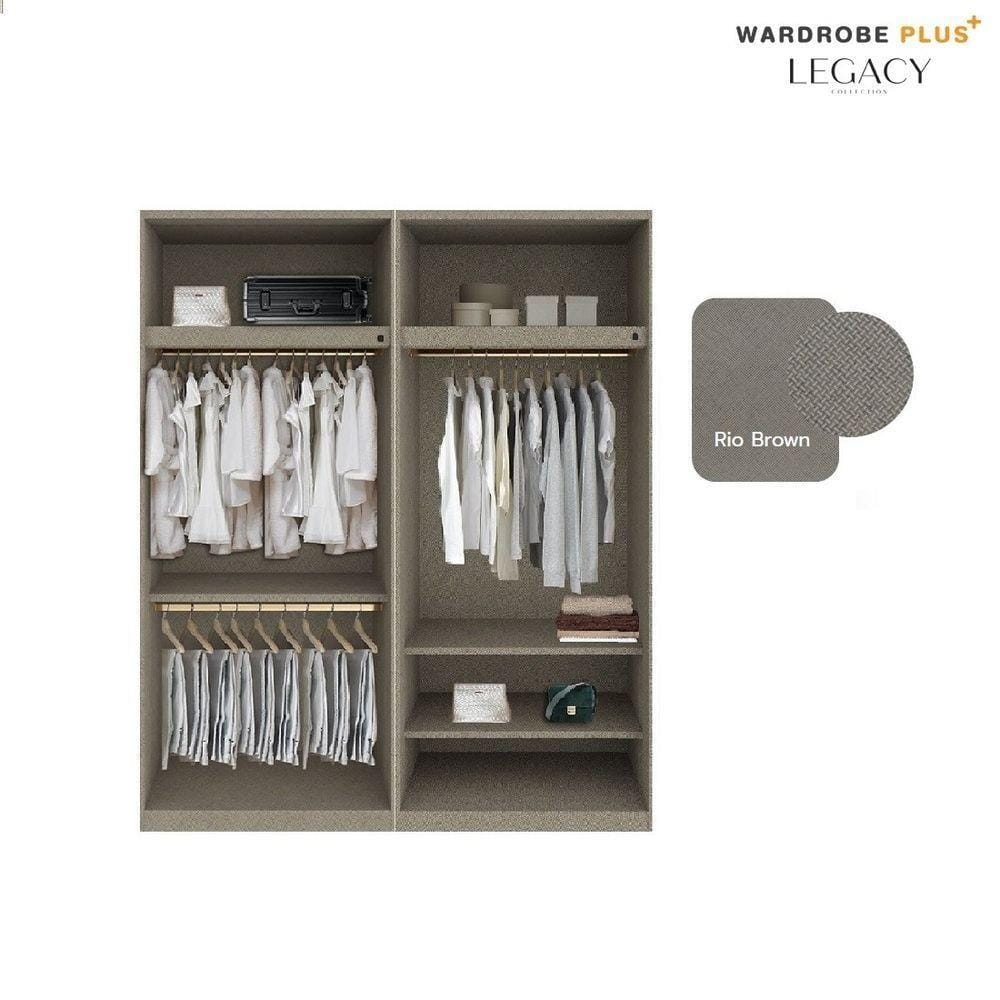 ตู้เสื้อผ้า 4 บานเปิด SB BUILT IN WARDROBE PLUS 59063234 200 ซม. สีเทา