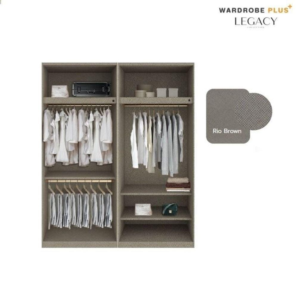 ตู้เสื้อผ้า 4 บานเปิด SB BUILT IN WARDROBE PLUS 59062863 200 ซม. สีเทา