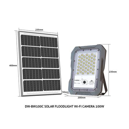 สปอตไลท์ SOLAR RANDY DW-BWC 100 วัตต์ COOL WHITE สีเทา พร้อมกล้อง CCTV_16