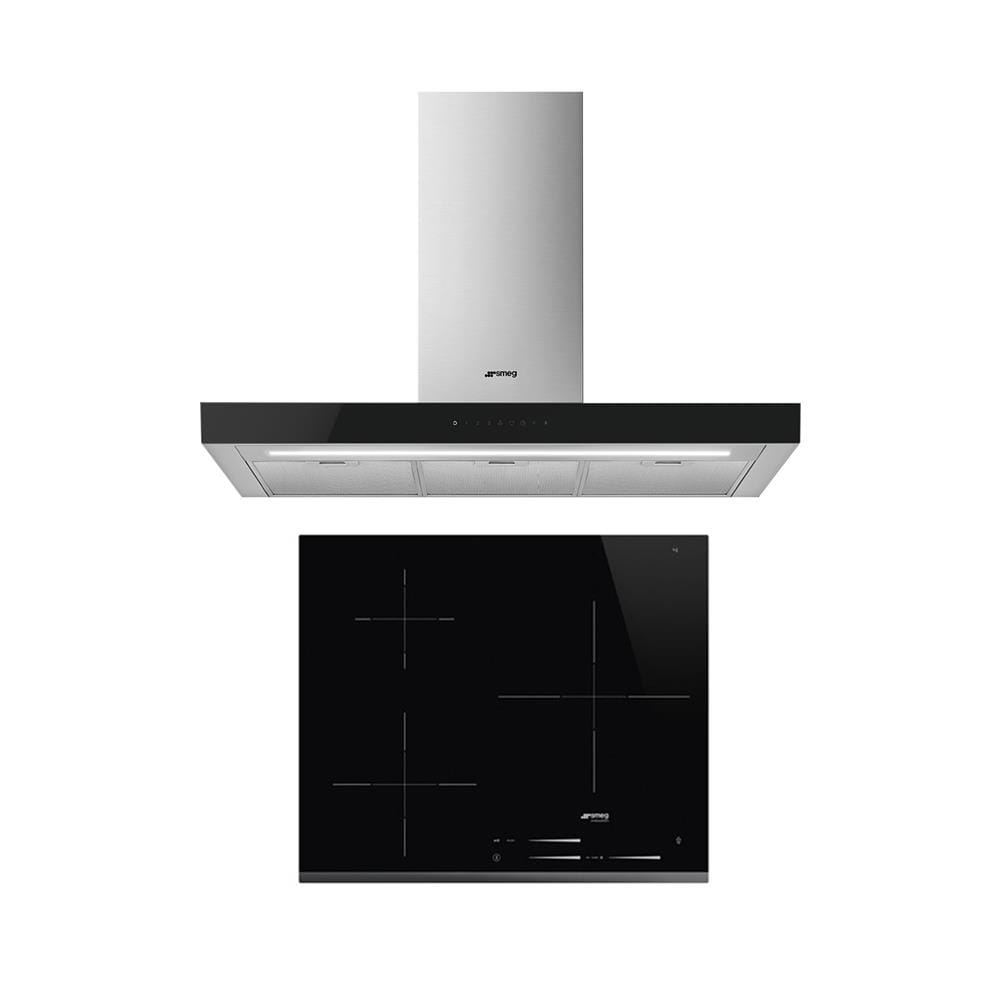 เตาฝัง+เครื่องดูดควัน SMEG SI7633B1+KBT9L4VN
