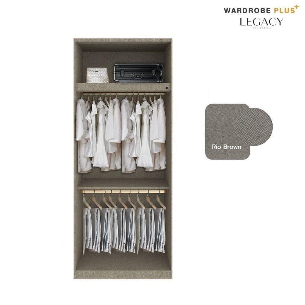 ตู้เสื้อผ้า 2 บานเปิด SB BUILT IN WARDROBE PLUS 59062808 100 ซม. สีวอลนัท