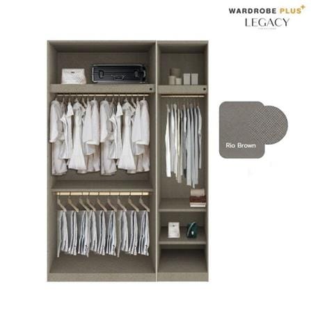 ตู้เสื้อผ้า 3 บานเปิด SB BUILT IN PLUS WARDROBE 59062801 150 ซม. สีเทา_2