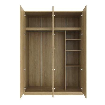 ตู้เสื้อผ้า 4 บานเปิด SB FURNITURE SKIFT 19240775 160 ซม. สีน้ำตาล_1