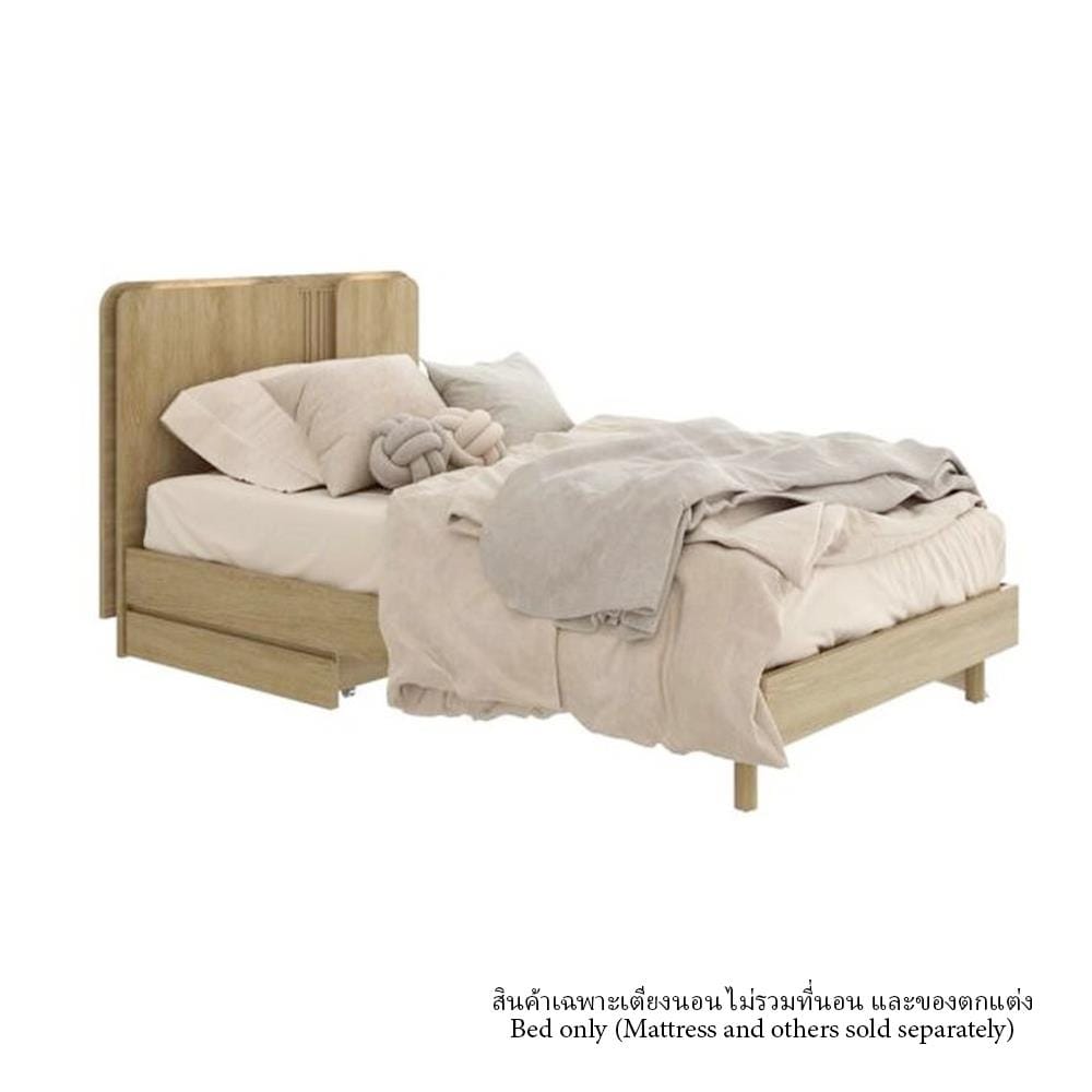 เตียง 3.5 ฟุต SB FURNITURE FURNITURE SKIFT 19241052 สีโอ๊ค