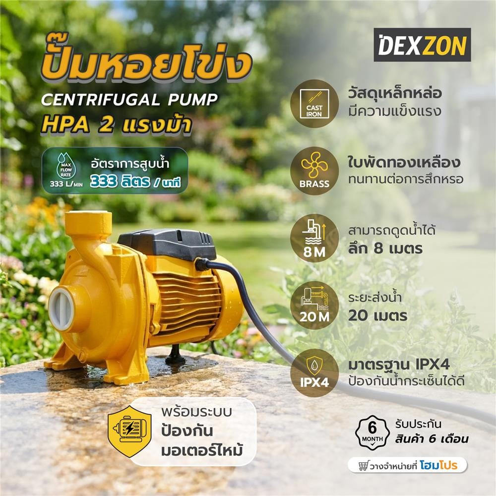ปั๊มหอยโข่ง DEXZON HPA 2 แรงม้า